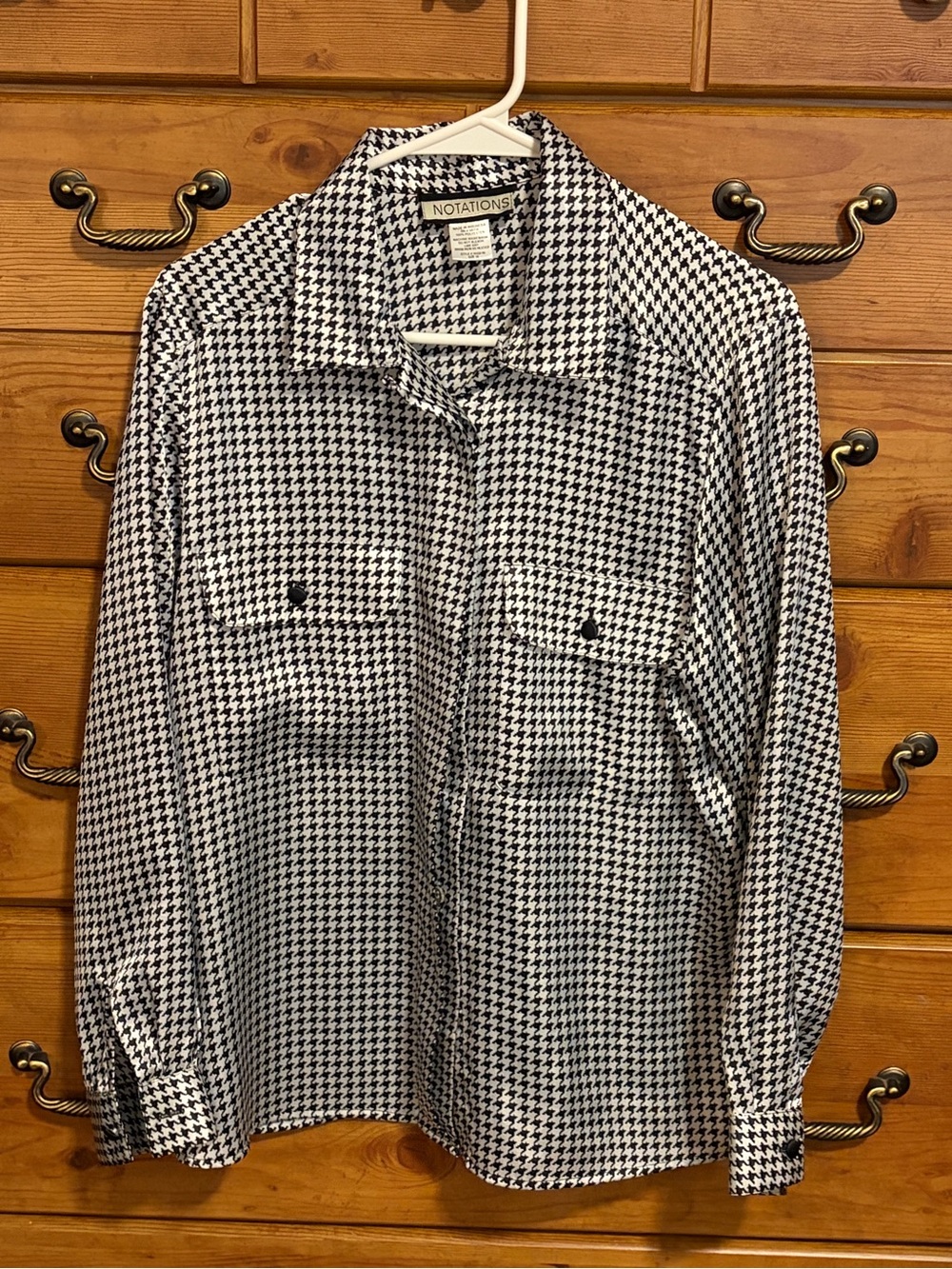 Notations Black & White Houndstooth Lightweight Shirt Jacket